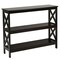 Costway 3-Tier Console Table x-Design Bookshelf Sofa Side Accent Table w/Shelf Espresso\Black